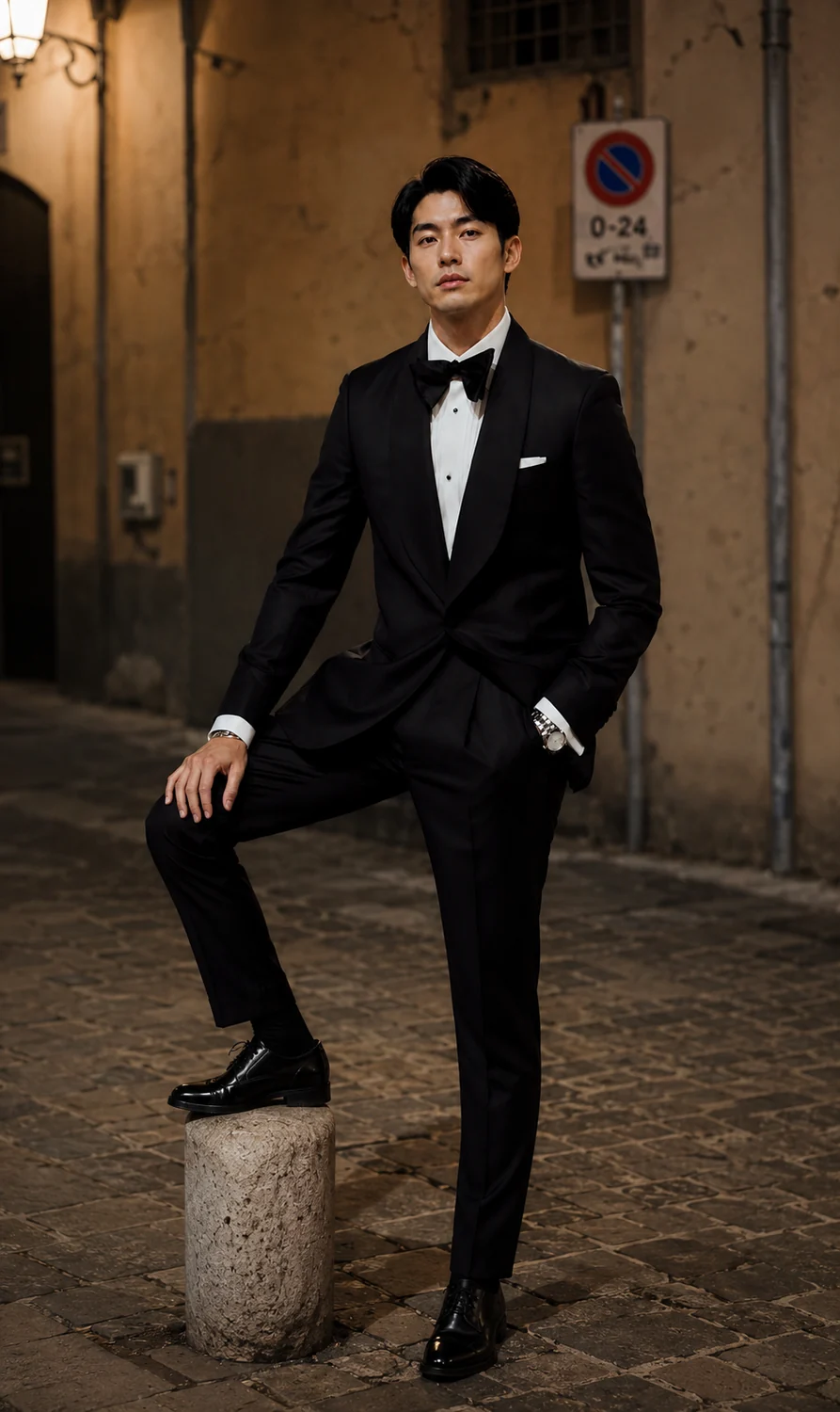 黑色礼服男士西服定制案例